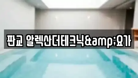 판교 알렉산더테크닉&요가