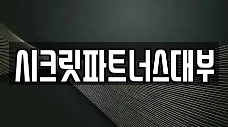 시크릿파트너스대부