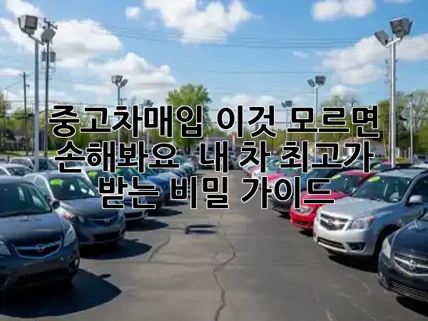 중고차매입, **_이것_** 모르면 **_손해_**봐요! 💰 내 차 **_최고가_** 받는 **_비밀_** 가이드 🔑