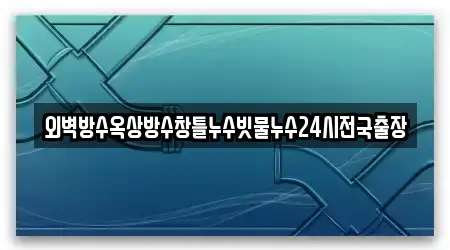외벽방수옥상방수창틀누수빗물누수24시전국출장
