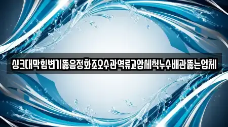 싱크대막힘변기뚫음정화조오수관역류고압세척누수배관뚫는업체