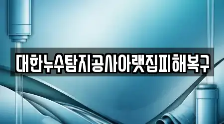 대한누수탐지공사아랫집피해복구
