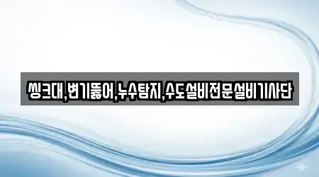 씽크대,변기뚫어,누수탐지,수도설비전문설비기사단