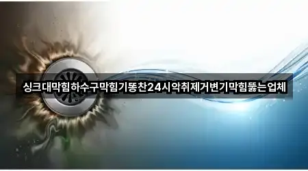 싱크대막힘하수구막힘기똥찬24시악취제거변기막힘뚫는업체