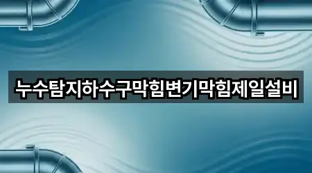 누수탐지하수구막힘변기막힘제일설비
