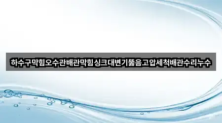하수구막힘오수관배관막힘싱크대변기뚫음고압세척배관수리누수